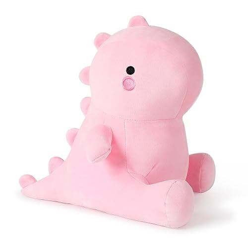 Ditucu Cute Dinosaur Stuffed Animals Toys Plush Dolls Soft Dino Plushie Birthday Gifts for Kids Girls Boys Pink 16 inch - Image 1