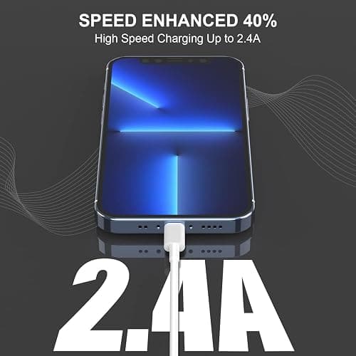 2pack 6ft iPhone Charger, [Apple MFi Certified] Long iPhone Charger Cord 6 ft, Apple Lightning to USB Cable, 6 Foot Fast Charging Cords for iPhone Charger 14/13/12/11/13 Pro/13 Max/X/XS/XR/XS thumbnail 3