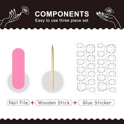 Stbisen Medium Short Almond Press On Nails, Milky Nude Fake Nails with Pink French Tips and Brown Polka Dot Design, Glossy Reusable Glue On Nails for Women Daily Wear Date Night, 24PCS thumbnail 6
