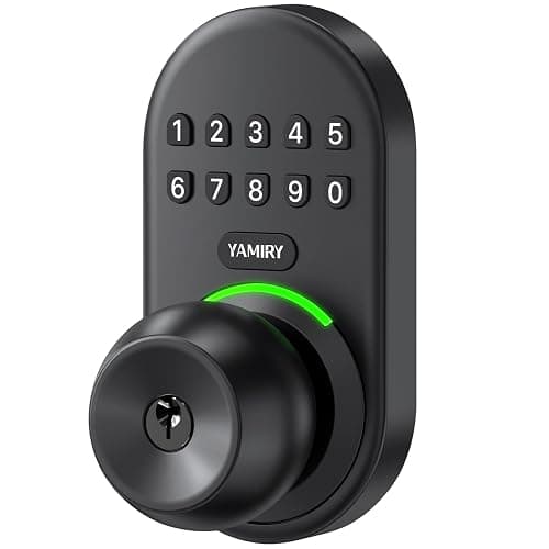 Keypad Smart Door Knob Lock, Yamiry Keyless Entry Digital Lock with Handle, Electronic Code Knob for Front Door, Easy Installation - Image 1