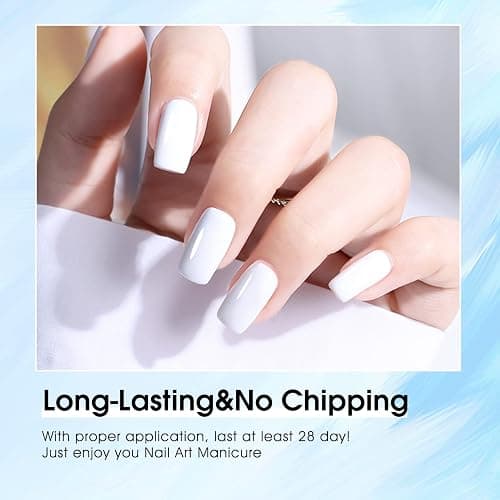 VENALISA Gel Nail Polish, 12ml Pure White Color Soak Off UV LED Nail Gel Polish Nail Art Starter Manicure Salon DIY at Home, 0.43 OZ thumbnail 6