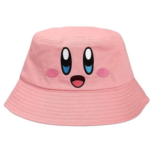 Bioworld Kirby Main Character Face Bucket Hat Pink, Pink, One Size - Image 1