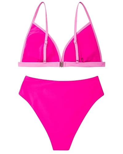 SUUKSESS Women Triangle High Cut Bikini Sets Sexy High Waisted 2 Piece Swimsuit thumbnail 4