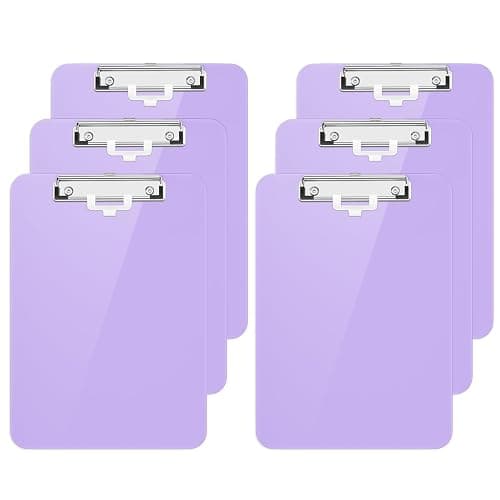 Hongri Plastic Clipboard with Pen Holder, Purple 8.5x11 Letter Size Clip Board for Classroom, Office, Students, Nurses and Women, Low Profile Clip, Size 12.5 x 9 in(Pack of 6) - Image 1