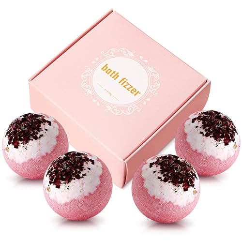 KASTU Dried Flower Bath Bombs Salt Balls,4-Pack Gift Set,Rose Extract Essential Oils,Moisturizing Dry Skin,Fizzy Spa,Relaxation,Self Care,Relaxing,Bubble Bath Bomb Gifts Idea for Men Women thumbnail 8