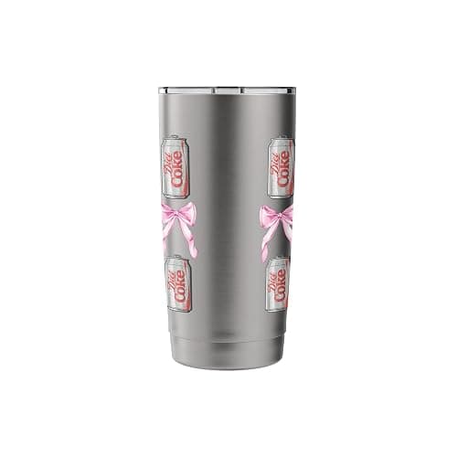 Coca-Cola Diet Coke & Pink Bows Collage Logo Vintage Stainless Steel Insulated Tumbler thumbnail 3