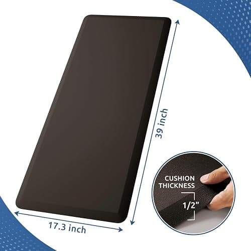 KitchenClouds Kitchen Mat Cushioned Anti Fatigue Kitchen Rug 17.3"x39" Water Resistant Non Slip Kitchen Rugs and Mats Standing Desk Mat Comfort Floor Mats for Kitchen House Sink Office (Chocolate) thumbnail 3