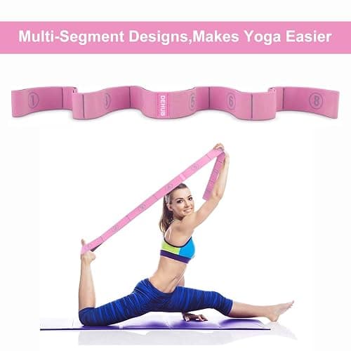 DEHUB Stretch Strap, Elastic Yoga Stretching Strap, Multi-Loop for Physical Therapy, Pilates, Yoga, Dance & Gymnastics Exercise and Flexible Pilates Stretch Band thumbnail 2
