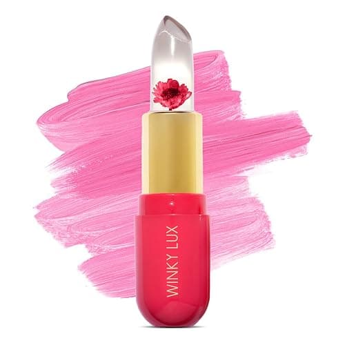 Winky Lux Flower Balm, pH Lip Balm, Color Changing Lipstick and Tinted Lip Balm, Vegan & Cruelty Free, Hydrate & Plump, Sheer Pink Lipstick, Pink Flower with Vanilla Scent - Image 1