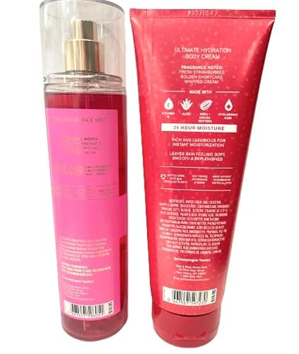Bath & Body Works - Strawberry Pound Cake - 2 pc Bundle - Fine Fragrance Mist and Ultimate Hydration Body Cream (Packaging Design Varies) thumbnail 2