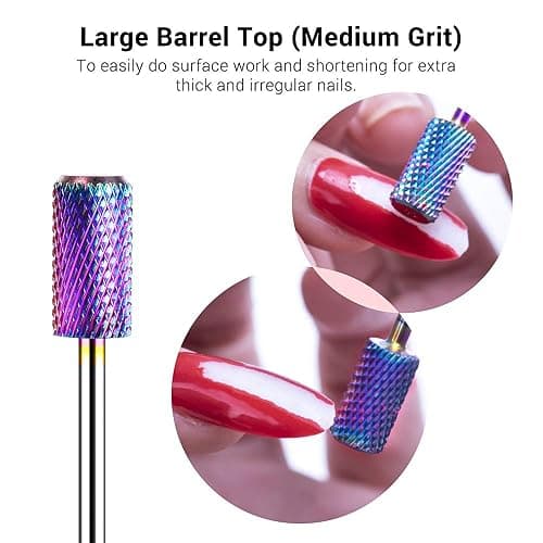 MelodySusie Nagelfräser Bits Set, 7Stk Wolframkarbid Diamant Bits für Acrylnägel Poly Gel Nagelhaut entfernen, 3/32'' Professionelle Nagelbits für Nagelfräser Efeil (Bunt) thumbnail 3