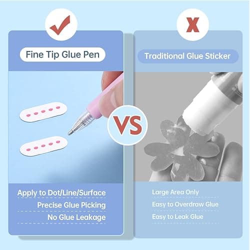 Vamoseehi Fine Tip Glue Pen, Quick Dry Roller Stick Pens, Apply Glue Like Writing, Easy Control Precision Adhesive for Scrapbooking, Card Making, Crafting, Foil Calligraphy, Craft Supplies thumbnail 4