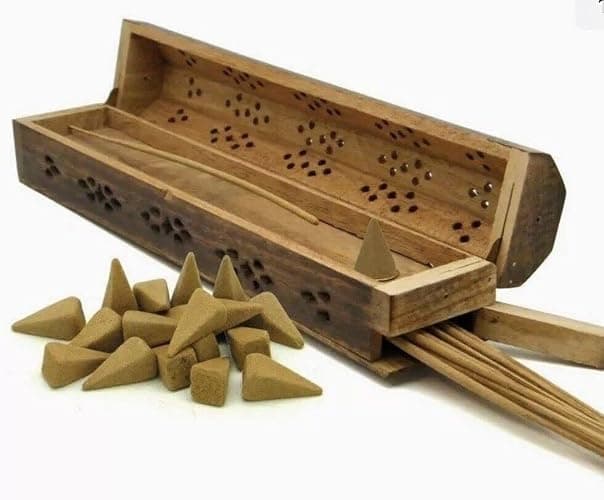 Bless-International Traditional-Handmade-Burner Wooden-Coffin-Incense-Stick-Holder Ash-Catcher-Stand (Wooden Coffin) thumbnail 7