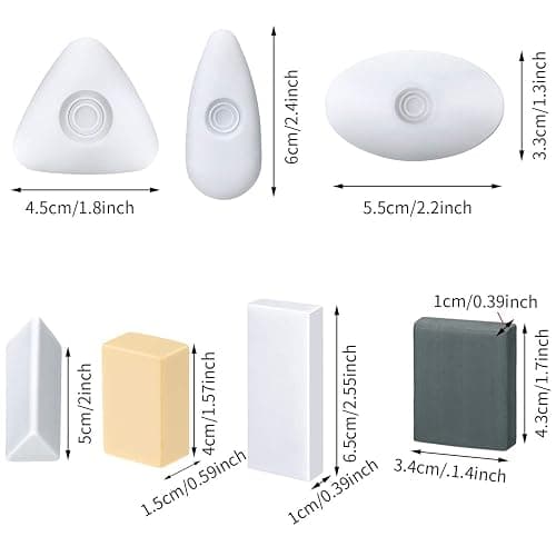 10 Pieces Drawing Art Pencil Erasers, Multi-Shape Painting Grey Kneaded White Foam Erasers with Grip for Art Sketching Drafting Supplies thumbnail 3