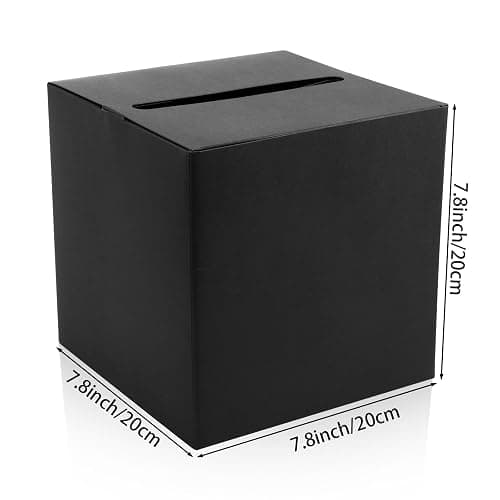 Black Card Box Wedding Favors Post Box Cardboard Receiving Money Box Holder for Wedding Reception, Baby Showers, Anniversary, Birthday Party, Graduation Table Centerpiece Decorations thumbnail 3