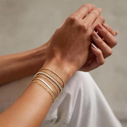 6 Piece Gold Bracelets thumbnail 3