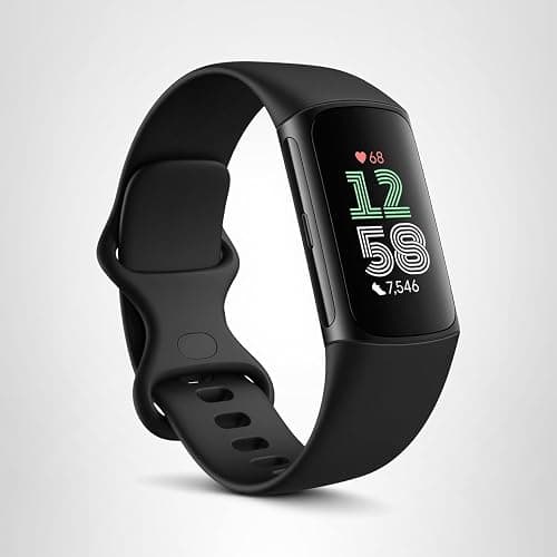 Fitbit Charge 6 Fitness Tracker with Google apps, Heart Rate on Exercise Equipment, 6-Months Premium Membership Included, GPS, Health Tools and More, Obsidian/Black, One Size (S & L Bands Included) thumbnail 10