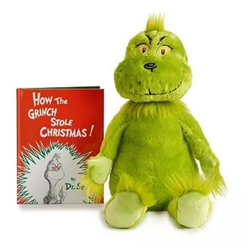 dcv Dr. Seuss Grinch & Book Set Holiday Plush Kohl's 12" Soft Stuffed Cute Cool - Image 1