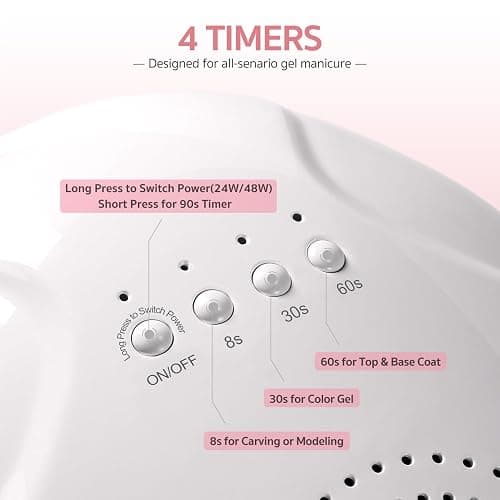 GAOY Fast Curing Lamp Professional Salon-Graded UV LED Curing Light with Powerful 30 LED Beads and Automatic Infrared Sensor 3 Timers for Gel Nail Polish Acrylic Gel Nail Dryer thumbnail 2