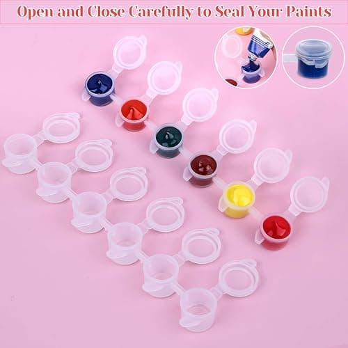 Caffox 240-Piece Empty Paint Pot, 40 Strips Acrylic Mini Paint Container Strip Storage with Lid for Classrooms, School Art & Crafts 3ml/ 0.1oz thumbnail 6