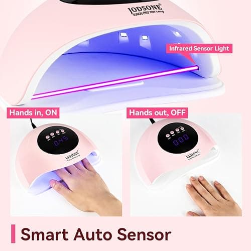 JODSONE Quick U V LED Nail Lamp with 4 Timer Settings Auto Sensor Nail Dryer Pink thumbnail 3