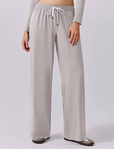 PINSPARK Women 2 Piece Lounge Set Long Sleeve Cropped Top Wide Leg Pants with Pockets 2024 Fall Outfits Matching Tracksuit thumbnail 3