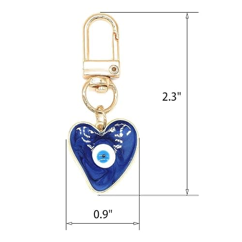 Jasimkiss Evil Eye Keychains Sweat-heart Keychains Protection Charm for Women Men Car Key Ring Bag Purse Accessories thumbnail 3