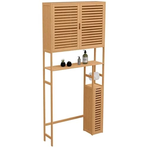 IDMarket - Meuble WC 3 en 1 avec armoires de Rangement Bambou BEA - Image 1