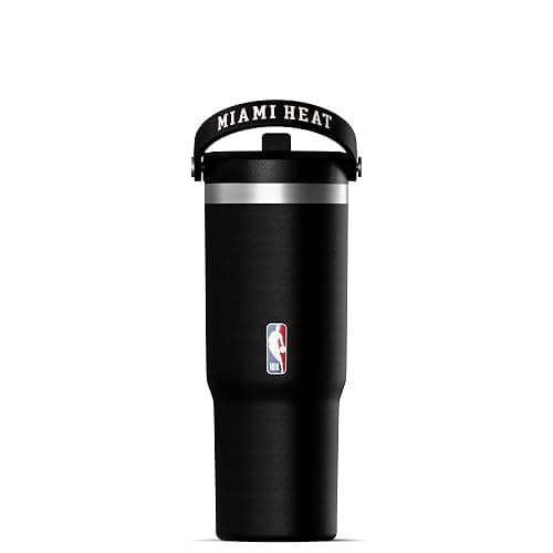 Hydrapeak x NBA Officially Licensed Miami Heat 32 oz Nomad Tumbler with Handle and Straw Lid, Leakproof Stainless Steel Water Bottle thumbnail 3