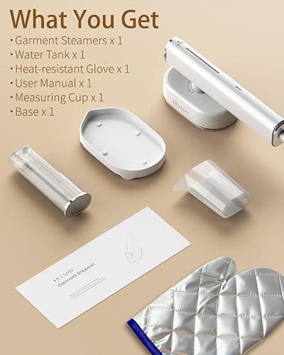 Hulmay Steamer Clothes, 1200W Clothes Steamer, Steam Iron 2-in-1, Portable Handheld Steamer for Travel 10s Heat-Up, Travel Size Clothing Steamer and Garment Steamer for Home, Office -White, 110-120V thumbnail 8