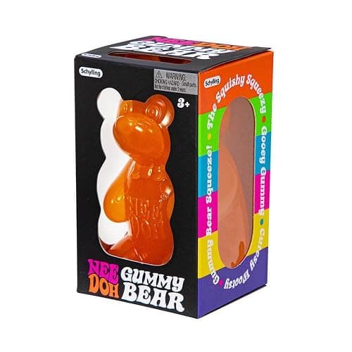 Schylling NeeDoh Gummy Bear - Sensory Fidget Toy with Jelly-Like Filling - 3.5" Tall - Orange (Pack of 1) thumbnail 4