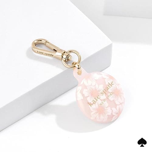 kate spade new york AirTag Holder with Gold Ring Clip - Protective Case for Apple AirTag - Hollyhock Cream thumbnail 6