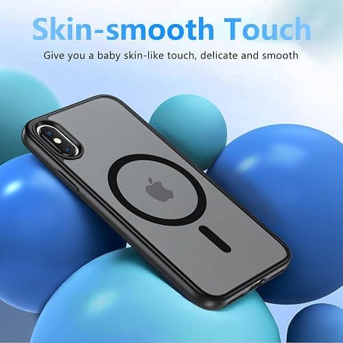 Cum2giff for iPhone X XS Case, iPhone X Case with Screen Protector, iPhone Xs Phone Case Compatible with Magsafe, Magnetic Military Grade Shockproof and Dropproof Phone Case, Silky Soft Touch, Black thumbnail 6