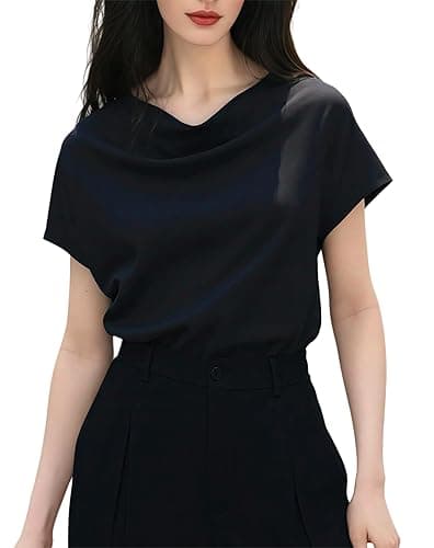 Silk Satin Cowl Neck Top