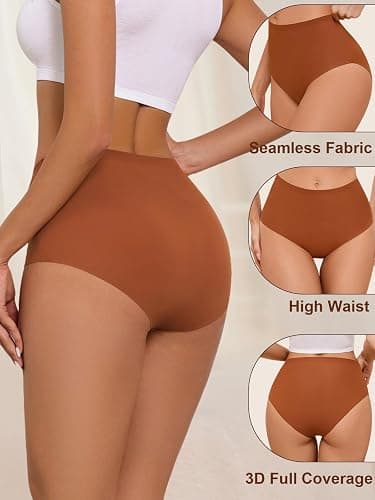 AIVEITE Womens Underwear Full Coverage No Show High Waisted Seamless Ladies Panties 6 Pack thumbnail 4