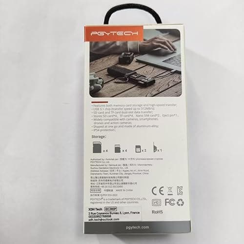 PGYTECH CreateMate High-Speed 2-in-1 SD Card Reader Adapter USB 3.1 Type-C UHS-Ⅱ SD 4.0/Micro SD Card Reader & Holder for Cameras, Smartphones, Drones, Action Cameras (Black, for SD/Micro SD) thumbnail 13