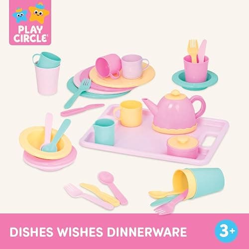 Battat – Play Circle – Dish Set – Plates, Cups, and Tea Party Toys – Kitchen Toys for Toddlers – Pretend Play – 3+ Years(34 Pieces) thumbnail 7