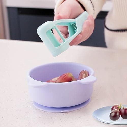 Luvan Grape Cutter for Toddlers, Grape Slicer Tool, Grape Tomato Cherry Strawberry Cutter Tools Into 4 Pieces for Vegetable Fruit Salad, Stainless Steel Quarter Grape Slicer Kitchen Gadget thumbnail 2