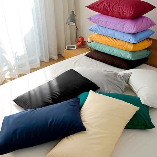 FLXXIE Microfiber King Size Pillow Cases 2 Pack, Soft Pillowcases with Envelope Closure, Wrinkle, Fade and Stain Resistant Pillow Covers, 20x36, Light Purple thumbnail 9