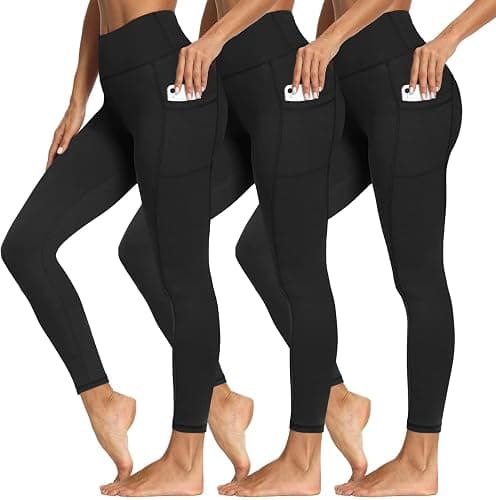 Syrinx 3-Pack High-Waisted Leggings with Pockets for Women, Tummy Control | Buttery Soft Fabric, 4-Way Stretch, High-Waisted Tummy Control, Two Side Pockets, Versatile for Yoga, Workouts & Daily Wear - Image 1