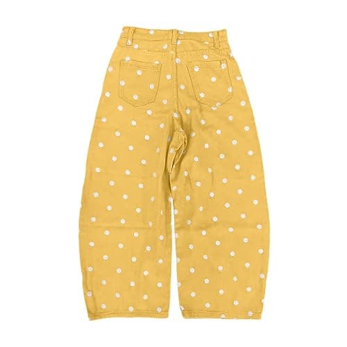 XUIXNW Womens Polka Dot Barrel Jeans 2026 Fall High Waisted Wide Leg Casual baggy Stretchy Denim Pants with Pockets thumbnail 3