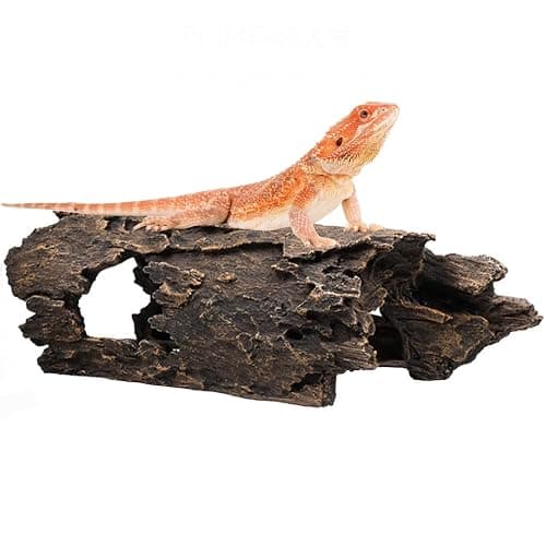 Tfwadmx Bearded Dragon Hide, 13.5" Large Reptile Hideout, Resin Simulated Hollow Log for Aquarium, Betta Fish Hideout, Reptile Tank Accessories for Corn Snakes, Young Ball Pythons, Geckos, Axolotls - Image 1