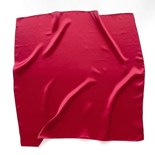 MEISEE Solid Color Mulberry Silk Scarf 26" Square Scarf Neck Scarf Hair Head Breathable Lightweight for Women Gift Packed thumbnail 5