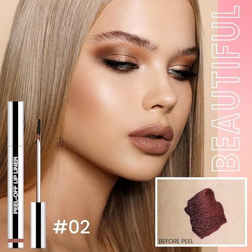 3Pcs Peel Off Matte Liquid Lip Gloss Stain-Lip Liner with Tweezer, Peel Off Lip Stain, Long Lasting & Waterproof Lipstick Tattoo, Transfer-Proof Lip Gloss for All Skin Types (00#+02#+06#, 3Pcs) thumbnail 3