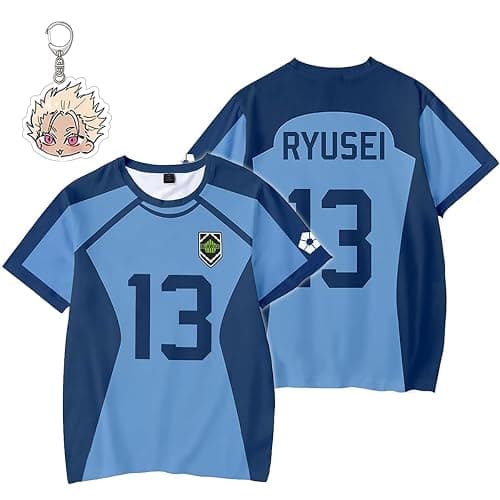 Blue Lock Jersey Rin Nagi Blue Lock Shirt Anime Costume Bachira Cosplay Shido Casual Manga T-Shirt - Image 1