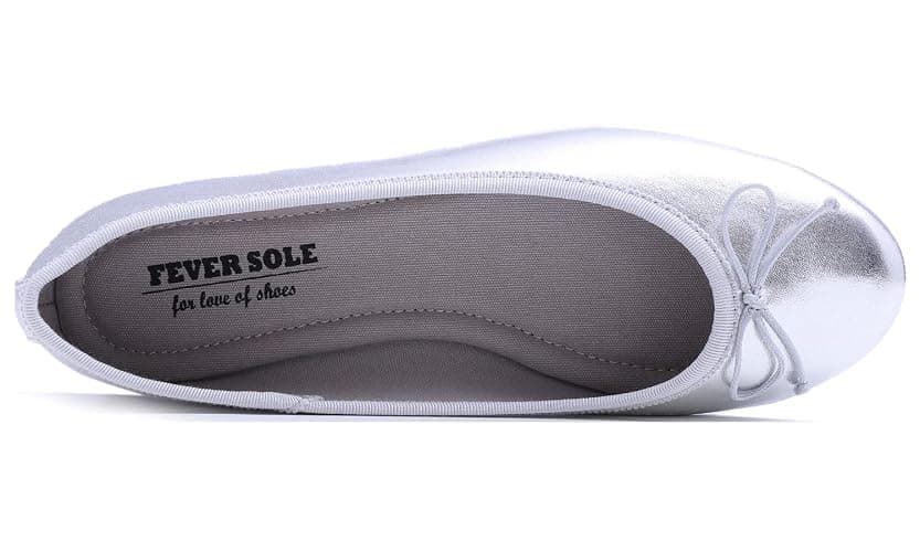 FEVERSOLE Women's Macaroon Colorful Memory Foam Cushion Insock Patent Ballet Flat thumbnail 2