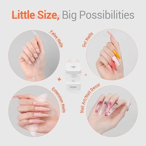 modelones Mini UV Light for Gel Nails Flash Curing 2 Timers Nail Stuff | White UV Light for Gel Nails Fast Extension System, Portable Manicure UV LED Light for Gel Nail Polish DIY Nail Art thumbnail 6