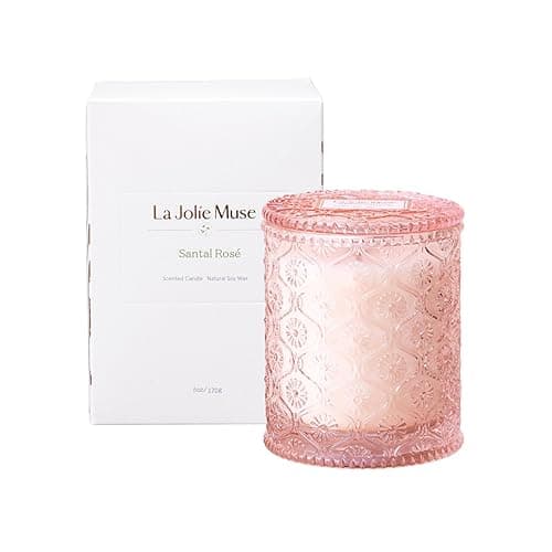 LA JOLIE MUSE Sandalwood Rose Candle, Scented Candles, Mothers Day Candles Gifts for Women, Natural Soy Candle, 6 oz 40 Hours Burn, Candles for Home Scented - Rose thumbnail 8