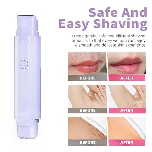 2-in-1 Electric Shaver & Bikini Trimmer for Women - Painless Electric Razor for Face, Body & Intimate Areas, Ultra Silent Cordless Wet/Dry Shaver with Dual Blades, IPX7 Waterproof for Shower & Travel thumbnail 5