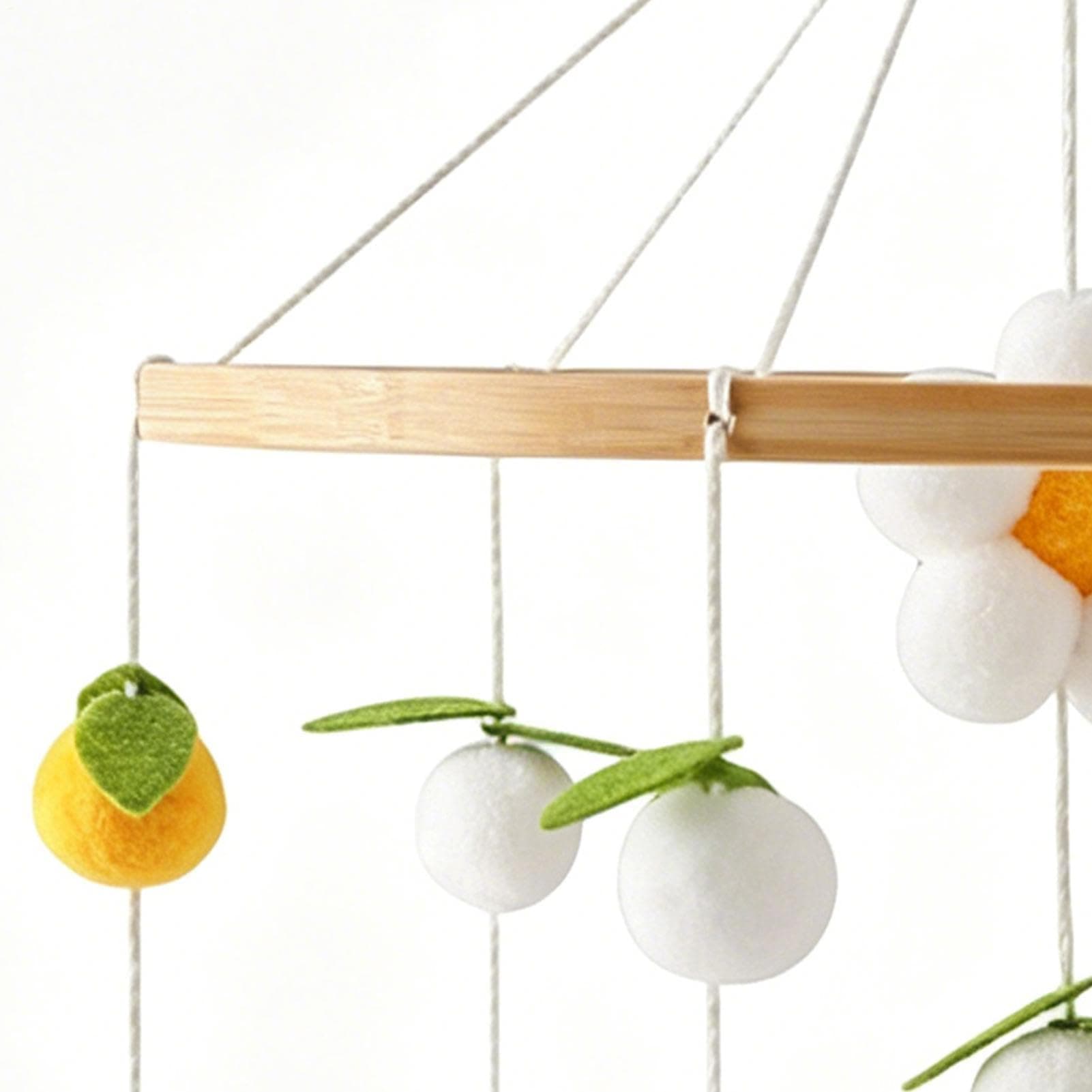 Móvil De Cuna, Decoración De Madera, con Pompones, Flores y Abejas Móvil de Cuna de Madera, Para Niños Pequeños, Guardería, Sala De Juegos Y Cochecito thumbnail 5